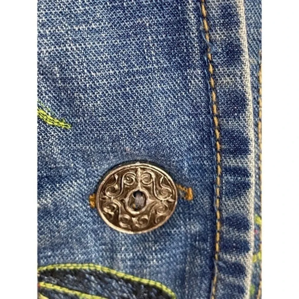 Embroidered Denim Jacket Chicos‎ Design Floral Cottagecore peasant